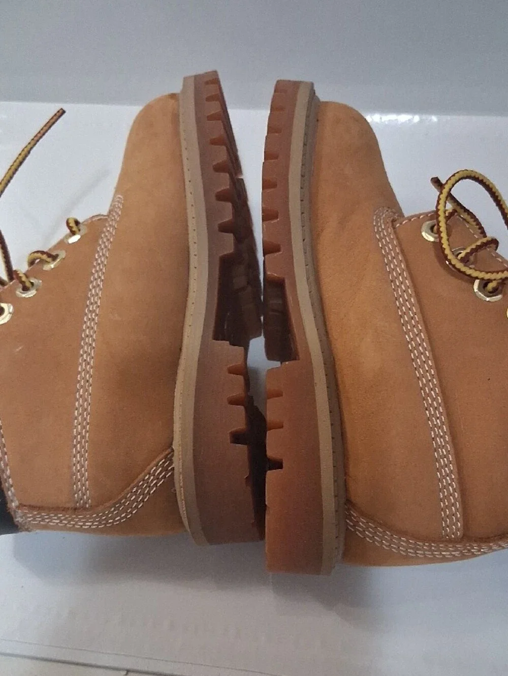 Pre-owned Timberland Kids Tan/Brown Lace-Up Suede Boots
